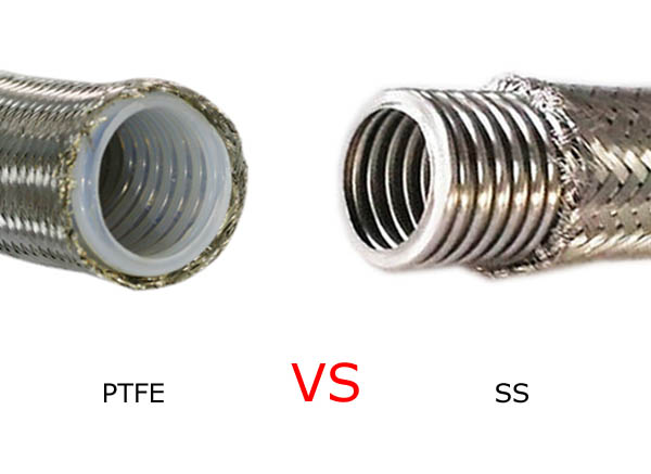 PTFE convoluted hose VS stainless steel convoluted hose